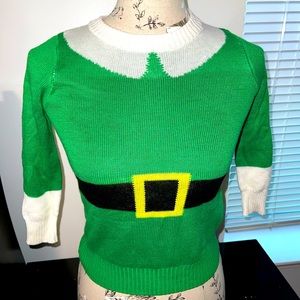 Tipsyelves Childs youth Small (4-6 yr old) green elf Christmas sweater